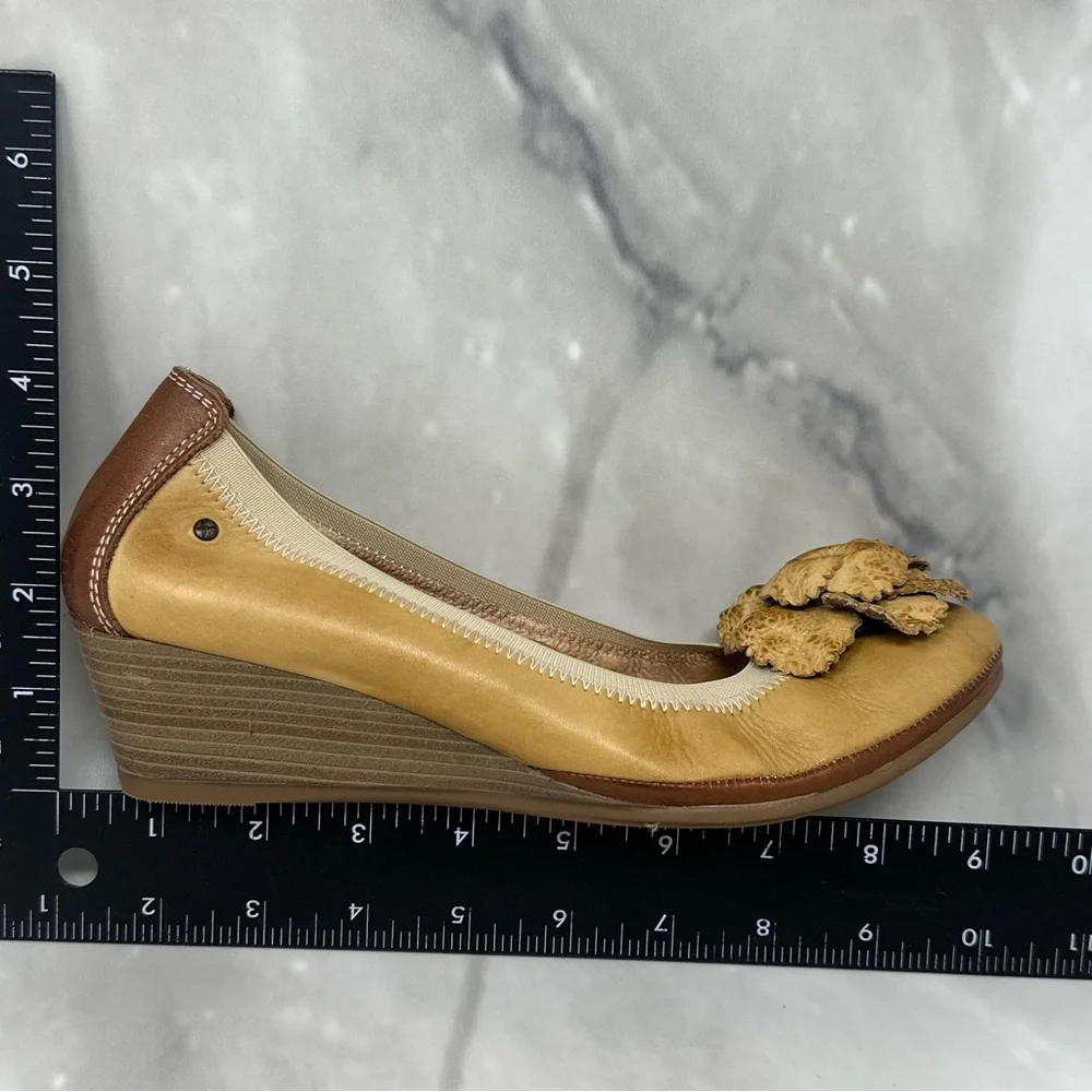 Pikolinos Brown Leather Wedge Shoes Woman Size 37 Size 6.5 - 7